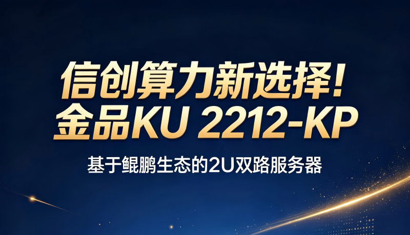 信创算力新选择！金品 KU 2212-KP：基于鲲鹏生态的 2U 双路服务器